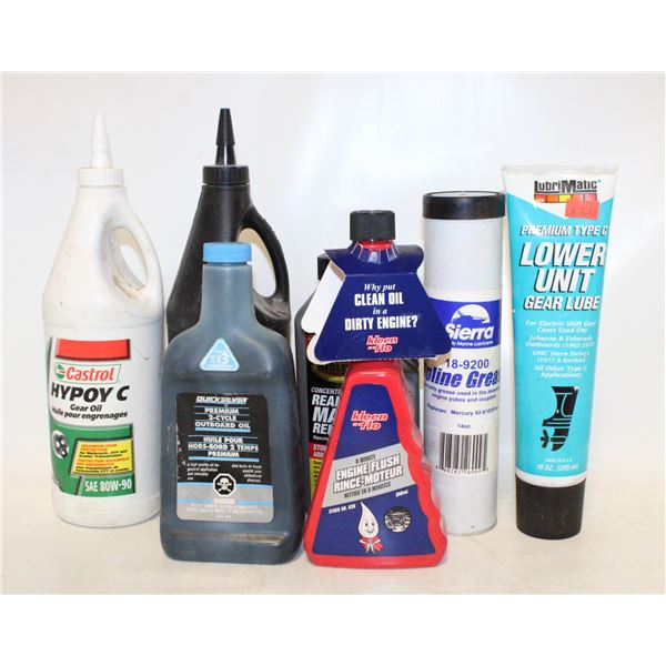 LOT OF VARIOUS MOTOR OILS, FLUIDS, SPRAYS