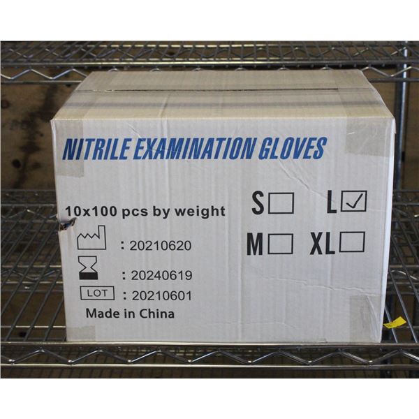 CASE WITH 1000 SIZE LARGE NITRILE EXAM GLOVES
