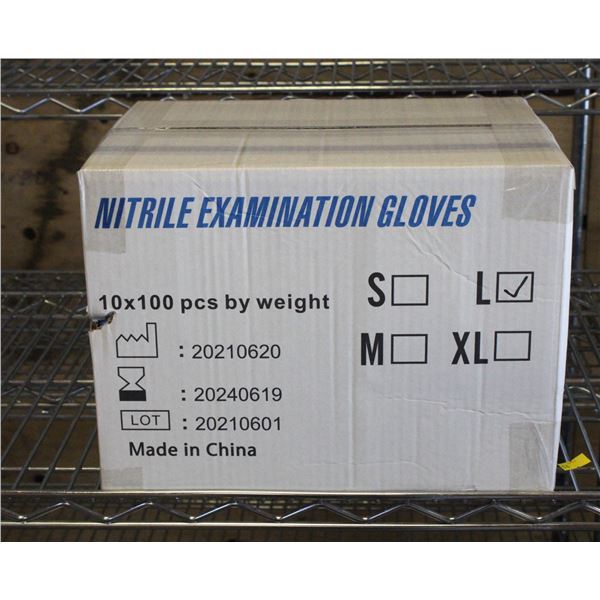 CASE WITH 1000 SIZE LARGE NITRILE EXAM GLOVES