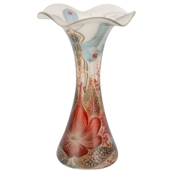 Poschinger Dragonfly Art Glass Vase