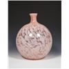 Image 2 : Hand Blown Art Glass Vase Pink & White Swirl