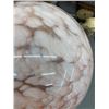 Image 5 : Hand Blown Art Glass Vase Pink & White Swirl