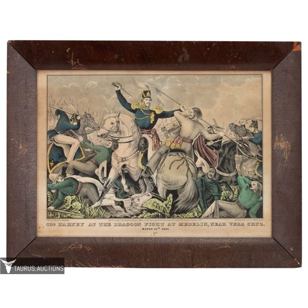 Currier & Ives  Col. Harney at the Dragoon