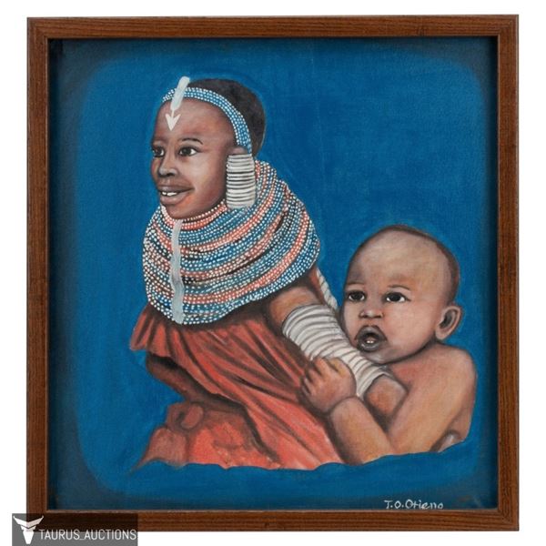 T.O. Otieno - African Mother & Child Painting