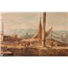Image 3 : 19th C Italian Harbor Scene Oil Painting