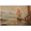 Image 4 : 19th C Italian Harbor Scene Oil Painting
