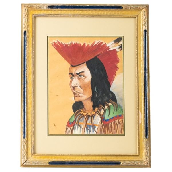 Native American Watercolor Portrait