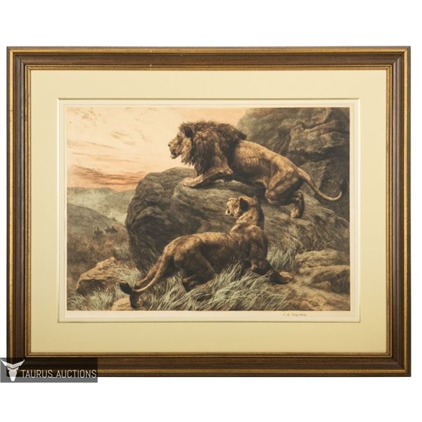 Herbert Dicksee Etching "In The Enemy's Country"