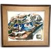 Image 6 : David Baise (Born 1939) Mid Century Harbor Scene