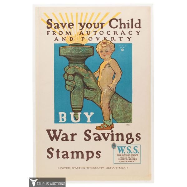 WWI Save Your Child War Stamps Poster