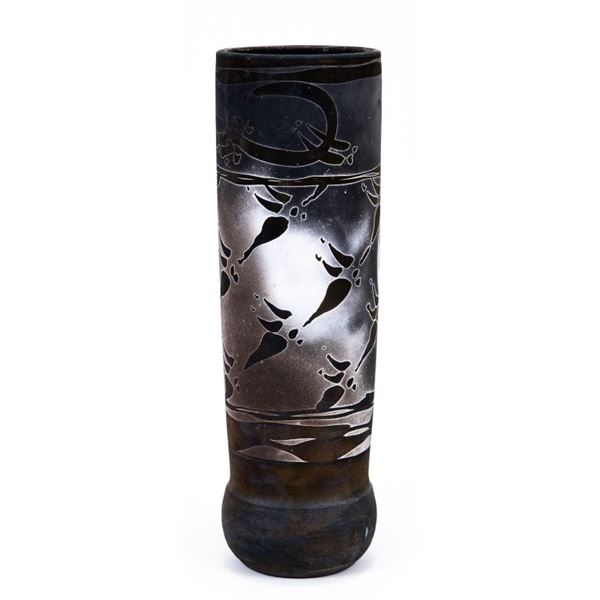 Signed Native American Tall Vase