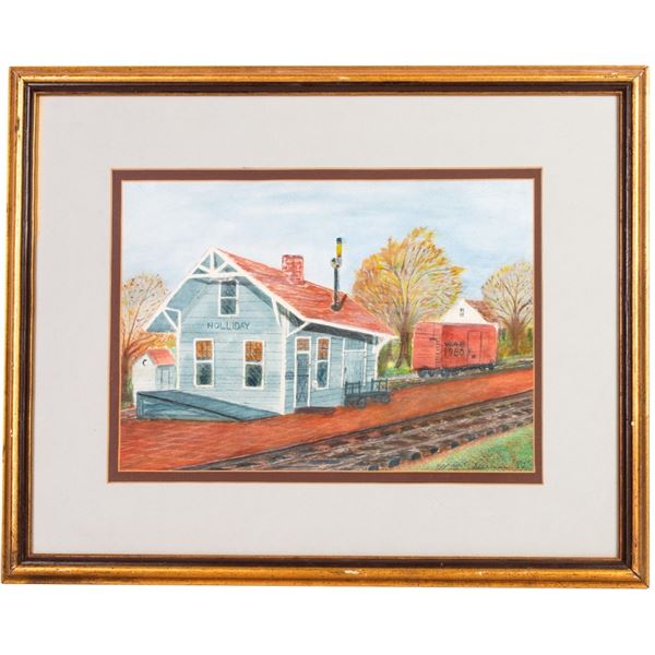 Wendell B. Sheerman Train Station Watercolor