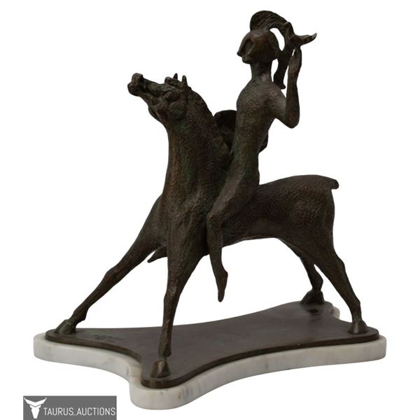 Nicolaus Koni - Modernist Bronze Warrior Sculpture