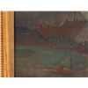 Image 4 : 19th C Oil Painting - Coastal Village Scene