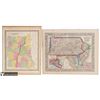 Two 19th C US State Maps - S. Augustus Mitchell