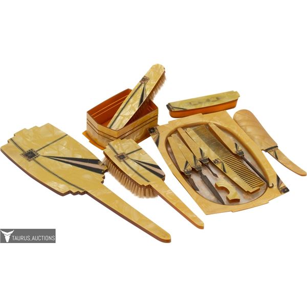 Art Deco Celluloid Dresser Set