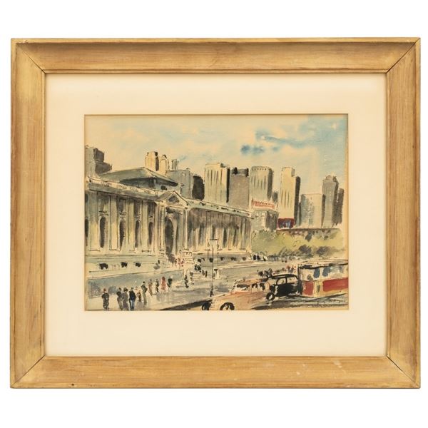Guy De Neyrac - NYC Public Library Watercolor