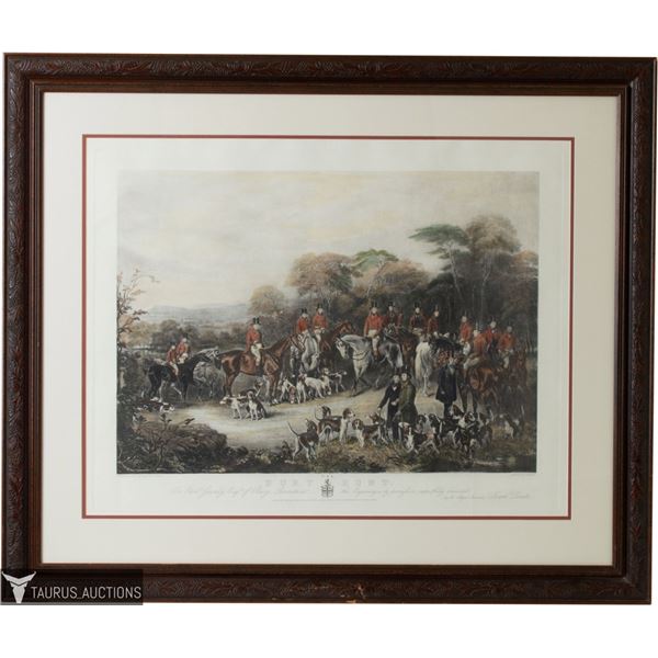 F Bromley - The Bury Hunt - Colored Etching