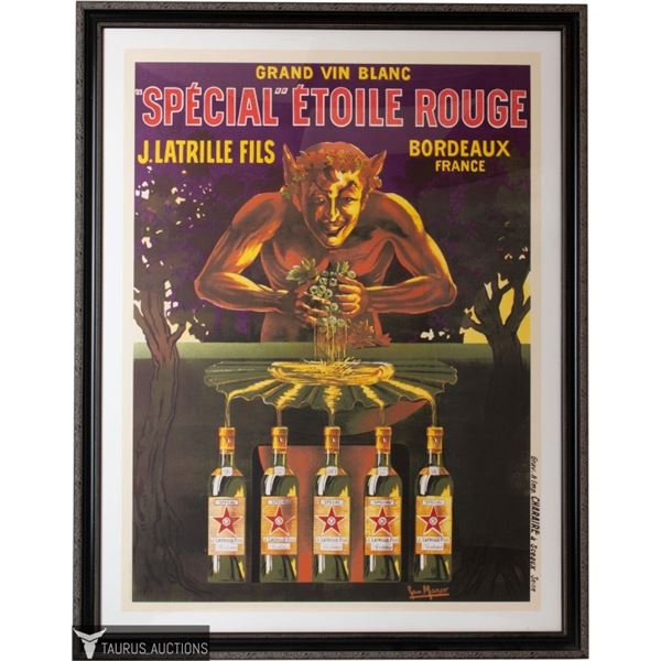 French Wine Advertising Poster, Etoile Rouge