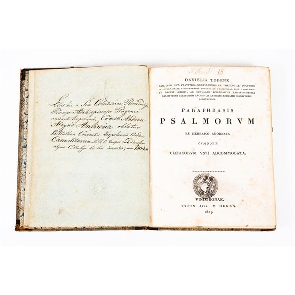 Antique Latin "Paraphrases of the Psalms" Book