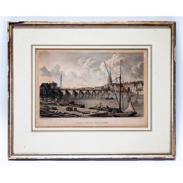 19th Century German Bridge Engraving