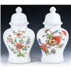 Floral Milk Glass Ginger Jars