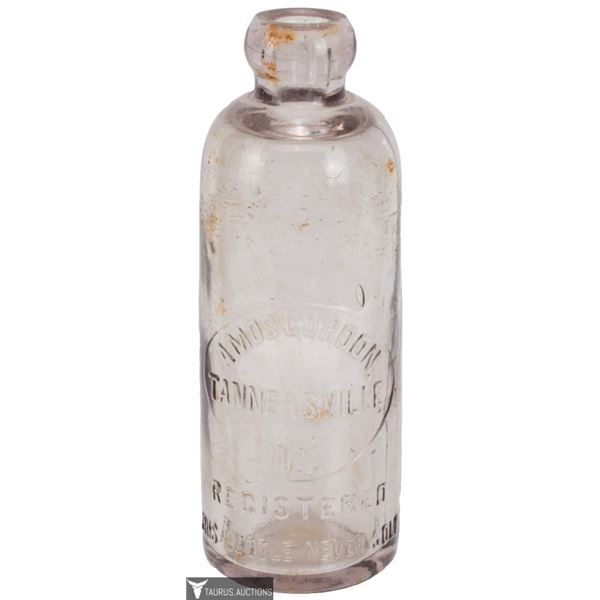 Amos Gordon Tannersville Hutchinson Soda Bottle