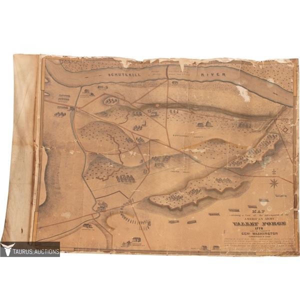 Revolutionary War 1778 Valley Forge Encampment Map