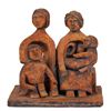 Signed Terra Cotta Figural Family Sculpture