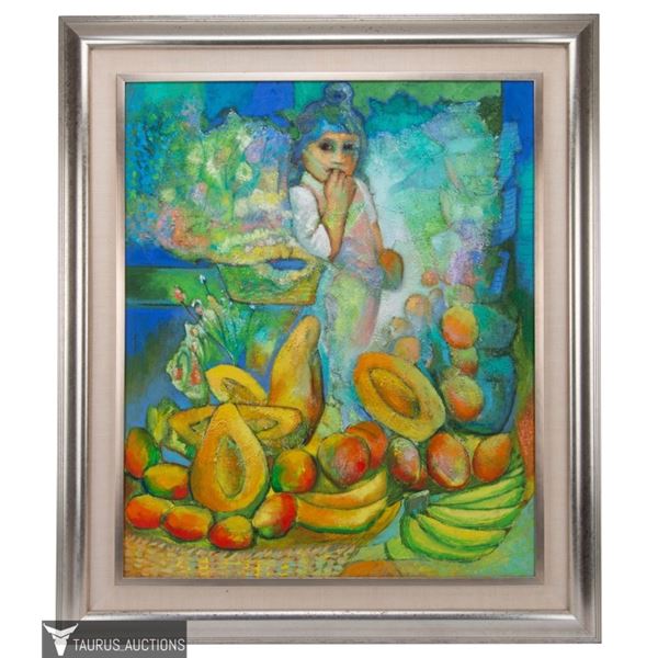 Jorge Ochoa, 'Nina Con Flores & Frutas' Painting