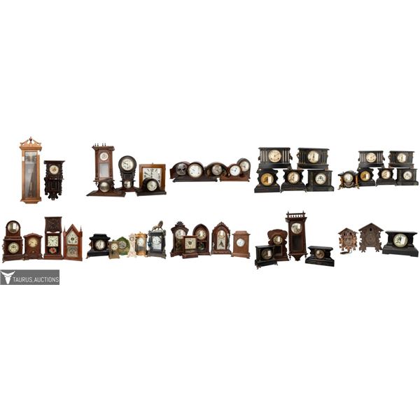 Collection of 48 Wall & Mantel Clocks