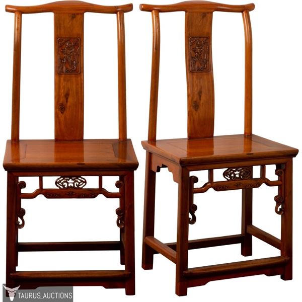 Pair of Yoke Back Official's Hat Chairs