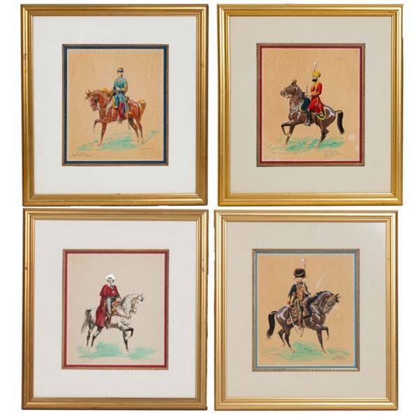 Eugene Pechaubes, Set of Four Military Prints