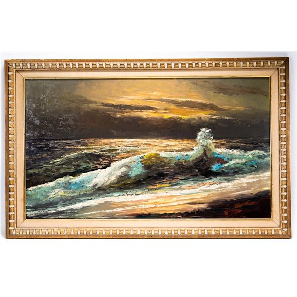 Signed Seascape Oil Painting
