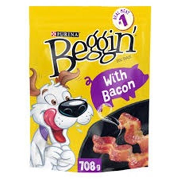 NEW 708G PURINA BEGGIN WITH BACON DOG SNACKS
