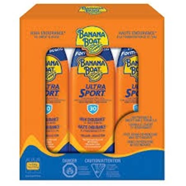 NEW WITH BOX 3 X 226G BANANA BOAT SUNSCREEN