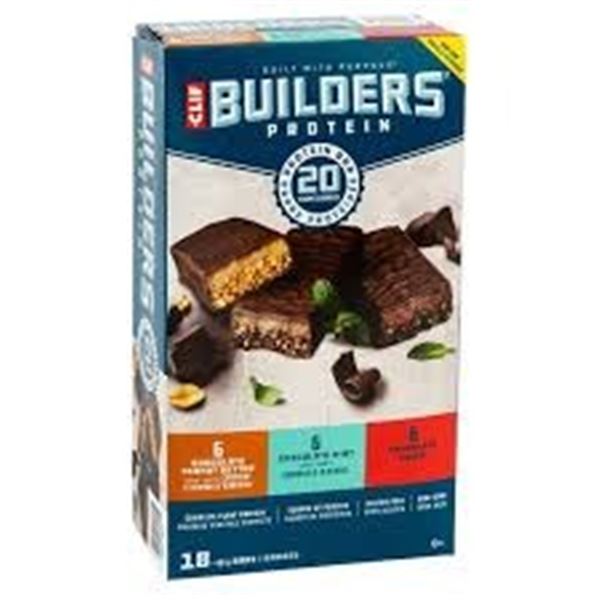 NEW 17 X 68G CLIF BUILDERS PROTEIN BARS