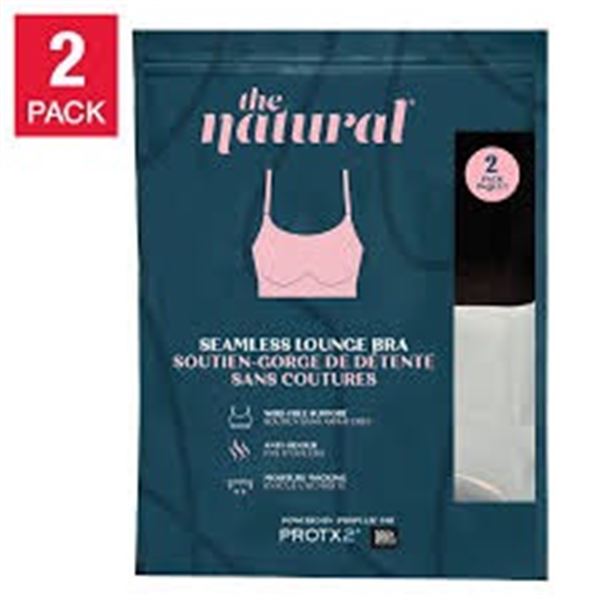 NEW THE NATURAL SEAMLESS LOUNGE BRA 2 PACK XL