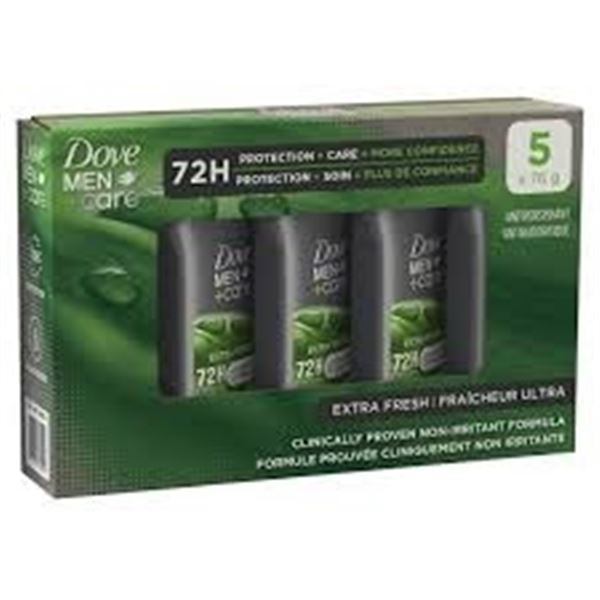 NEW 5 X 76G DOVE MEN + CARE EXTRA FRESH DEODORANT