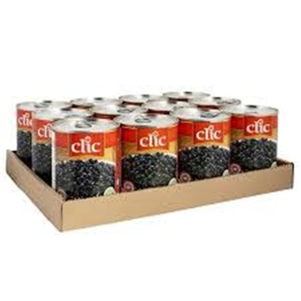 NEW 12 X 540ML CLIC BLACK TURTLE BEANS