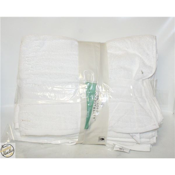 NEW 6 OEKO TEX 6 BATH TOWELS WHITE