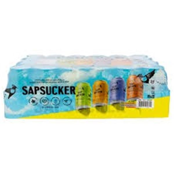 NEW WITH BOX 23 X 355ML SAPSUCKER SPARKLING WATER