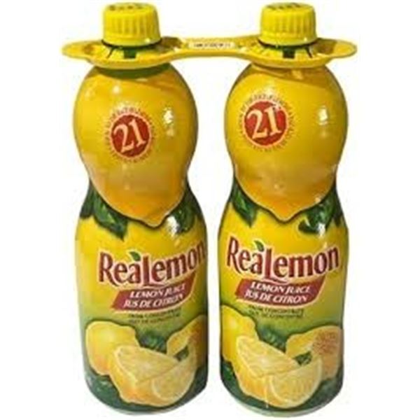 NEW 2 X 945ML REALEMON LEMON JUICE
