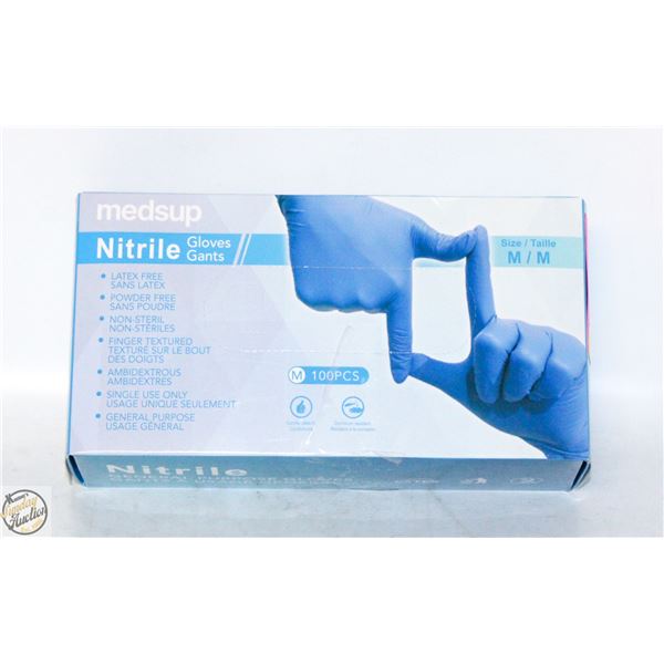 100 PIECES MEDSUP NITRILE GLOVES MEDIUM