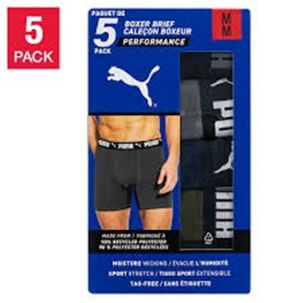 NEW 5 PACK PUMA BOXER BRIEFS LARGE