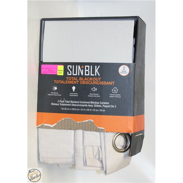 SUNBLK TOTAL BLACKOUT 2 PANEL CURTAINS