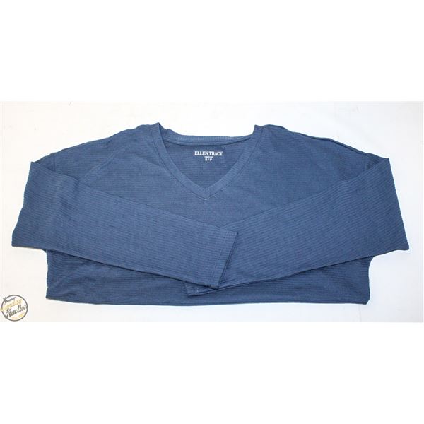 NEW ELLEN TRACY SMALL BLUE SWEATER