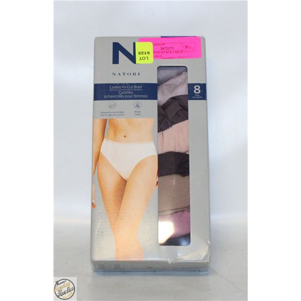 NEW NATORI 8 PACK LARGE HI-CUT BREIFS LARGE