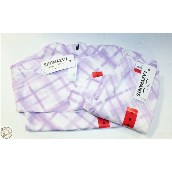 NEW LAZYPANTS HOODIE + PANTS SIZE 8 SET PURPLE