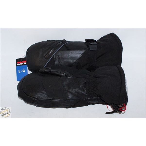 KARBON LEATHER SKI MITTS LARGE
